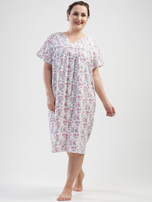 Купить Туника с коротким рукавом из хлопка VIENETTA 2015663025 большие размеры в Украина в Lingerie.ua - Одяг для дому та відпочинку, Фото 1