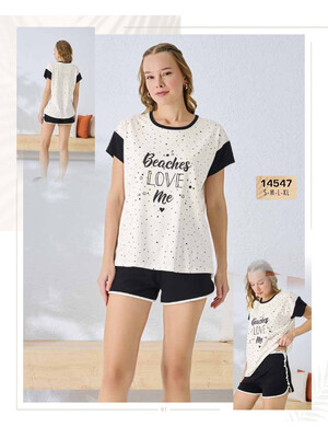 Хлопковая пижама с шортами Sevim 14547