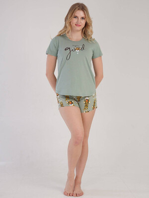 Купить Хлопковая пижама с шортами VIENETTA 2122225889 в Украина в Lingerie.ua - Одяг для дому та відпочинку, Фото 1