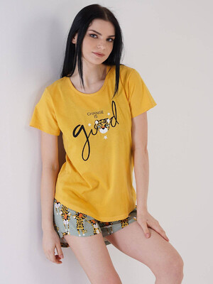 Купить Хлопковая пижама с шортами VIENETTA 2122225889 в Украина в Lingerie.ua - Одяг для дому та відпочинку, Фото 3