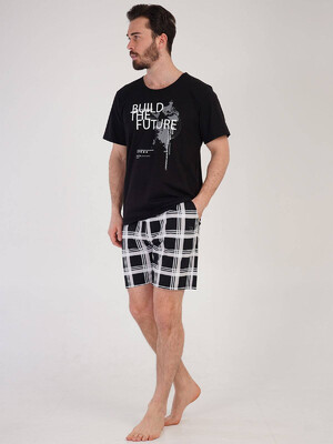 Купить Хлопковый комплект с шортами в клетку VIENETTA MAN 2122626006 в Украина в Lingerie.ua - Одяг для дому та відпочинку, Фото 6