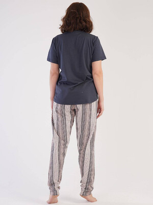 Купить Хлопковая пижама с брюками в полоску VIENETTA 2126440782 в Украина в Lingerie.ua - Одяг для дому та відпочинку, Фото 2