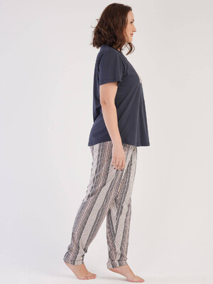 Купить Хлопковая пижама с брюками в полоску VIENETTA 2126440782 в Украина в Lingerie.ua - Одяг для дому та відпочинку, Фото 5