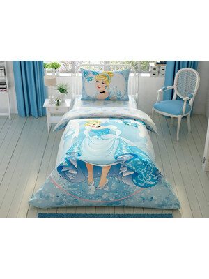 Купить Односпальный комплект постельного белья TAC Disney Cinderella Forever с простыней на резинке в Украина в Lingerie.ua - Одяг для дому та відпочинку, Фото 2