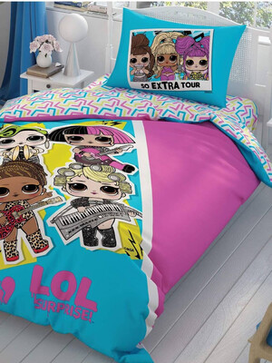 Купить Односпальный комплект постельного белья TAC Disney LOL Surprise с простыней на резинке в Украина в Lingerie.ua - Одяг для дому та відпочинку, Фото 1