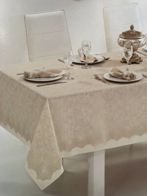 Купить Скатерть хлопковая с гипюровым полотном и салфетками MAISON D`OR Plain&Lace в Украина в Lingerie.ua - Одяг для дому та відпочинку, Фото 1