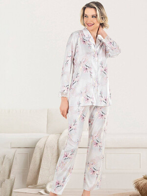 Купить Шёлковая пижама с рубашкой и брюками VIENETTA SATEEN 1612235290  в Украина в Lingerie.ua - Одяг для дому та відпочинку, Видео