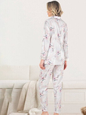 Купить Шёлковая пижама с рубашкой и брюками VIENETTA SATEEN 1612235290  в Украина в Lingerie.ua - Одяг для дому та відпочинку, Фото 4