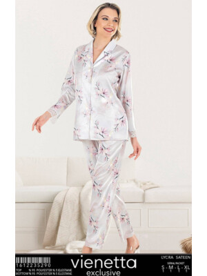Купить Шёлковая пижама с рубашкой и брюками VIENETTA SATEEN 1612235290  в Украина в Lingerie.ua - Одяг для дому та відпочинку, Фото 5