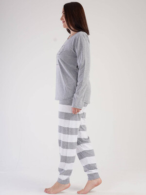 Купить Трикотажный комплект с брюками в полоску VIENETTA 3031540000 в Украина в Lingerie.ua - Одяг для дому та відпочинку, Фото 2