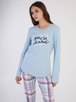 Купить Хлопковый комплект с длинным рукавом VIENETTA 3032030364 в Украина в Lingerie.ua - Одяг для дому та відпочинку, Фото 2