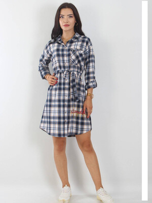 Купить Фланелевый халат в клетку на пуговицах JEN 03401 в Украина в Lingerie.ua - Одяг для дому та відпочинку, Фото 1