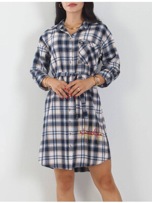 Купить Фланелевый халат в клетку на пуговицах JEN 03401 в Украина в Lingerie.ua - Одяг для дому та відпочинку, Фото 2