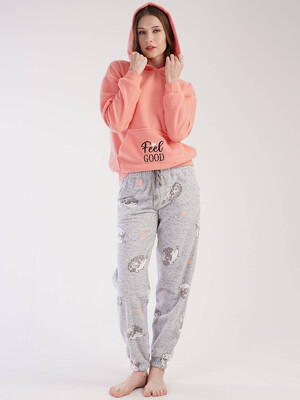 Купить Флисовый теплый домашний костюм с худи VIENETTA 3030440275 в Украина в Lingerie.ua - Одяг для дому та відпочинку, Фото 2