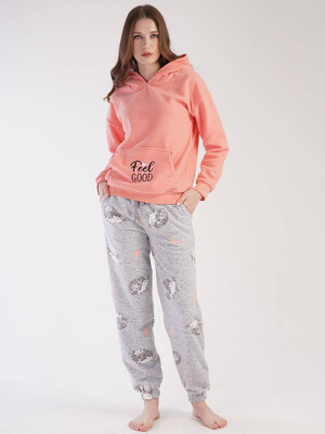 Купить Флисовый теплый домашний костюм с худи VIENETTA 3030440275 в Украина в Lingerie.ua - Одяг для дому та відпочинку, Фото 5