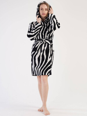 Купить Плюшевый теплый халат с принтом зебра VIENETTA 3030610419 в Украина в Lingerie.ua - Одяг для дому та відпочинку, Фото 5