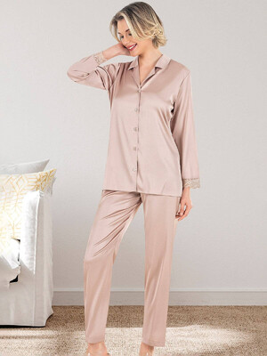 Купить Шелковая пижама с рубашкой VIENETTA 1612245290 в Украина в Lingerie.ua - Одяг для дому та відпочинку, Фото 2