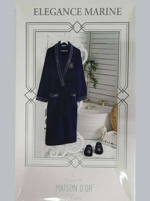 Махровий халат із тапочками в комплекті MAISON D'OR Elegance Marine