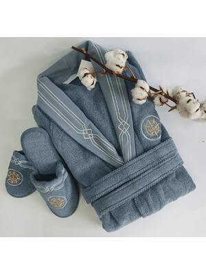 Купить Махровий халат із тапочками в комплекті MAISON D'OR Elegance Marine в Украина в Lingerie.ua - Одяг для дому та відпочинку, Фото 3