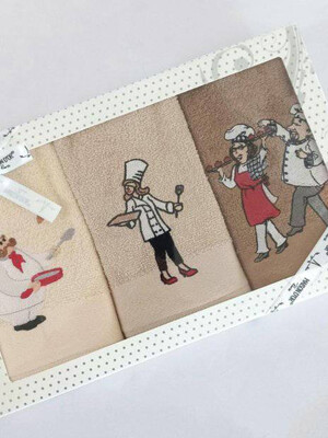 Купить Комплект кухонных махровых полотенец 3 в 1 MAISON D`OR Brunch в Украина в Lingerie.ua - Одяг для дому та відпочинку, Фото 1