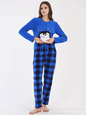 Купить Флисовая теплая пижама с брюками в клетку VIENETTA 3031610271 в Украина в Lingerie.ua - Одяг для дому та відпочинку, Фото 2