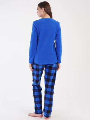 Купить Флисовая теплая пижама с брюками в клетку VIENETTA 3031610271 в Украина в Lingerie.ua - Одяг для дому та відпочинку, Фото 3