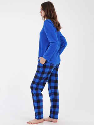 Купить Флисовая теплая пижама с брюками в клетку VIENETTA 3031610271 в Украина в Lingerie.ua - Одяг для дому та відпочинку, Фото 5