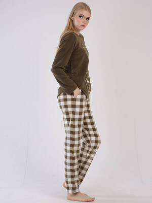 Купить Флисовый комплект с брюками в клетку VIENETTA 3041532812 в Украина в Lingerie.ua - Одяг для дому та відпочинку, Фото 2
