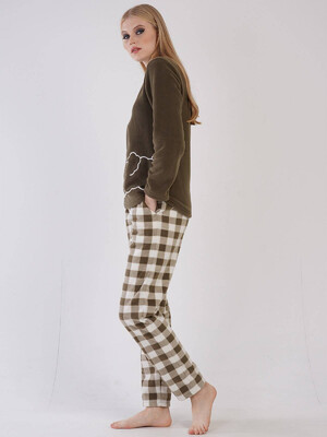 Купить Флисовый комплект с брюками в клетку VIENETTA 3041532812 в Украина в Lingerie.ua - Одяг для дому та відпочинку, Фото 4