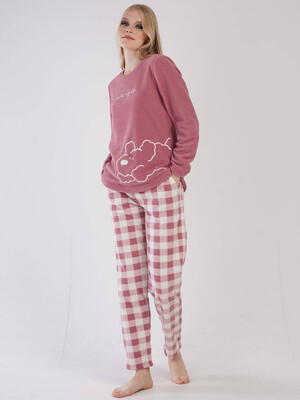 Купить Флисовый комплект с брюками в клетку VIENETTA 3041532812 в Украина в Lingerie.ua - Одяг для дому та відпочинку, Фото 8