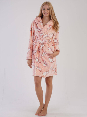 Купить Теплый халат из велсофта с капюшоном VIENETTA 3040310263 в Украина в Lingerie.ua - Одяг для дому та відпочинку, Фото 4