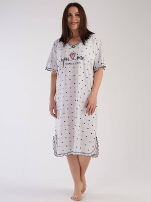 Купить Хлопковая ночная сорочка большого размера VIENETTA 3032201009 в Украина в Lingerie.ua - Одяг для дому та відпочинку, Фото 1