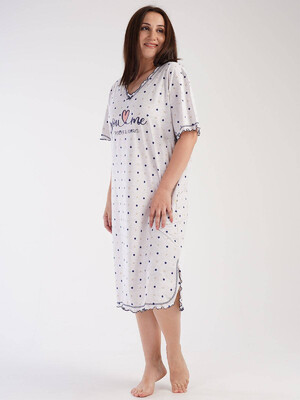Купить Хлопковая ночная сорочка большого размера VIENETTA 3032201009 в Украина в Lingerie.ua - Одяг для дому та відпочинку, Фото 4