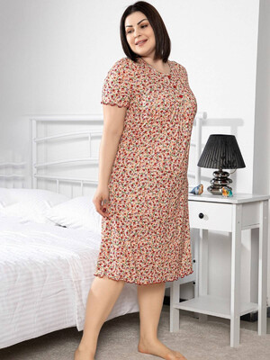 Купить Бавовняна нічна сорочка з коротким рукавом SABRINA J-11428 в Украина в Lingerie.ua - Одяг для дому та відпочинку, Фото 2