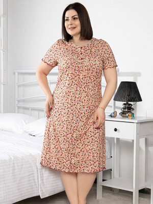 Купить Бавовняна нічна сорочка з коротким рукавом SABRINA J-11428 в Украина в Lingerie.ua - Одяг для дому та відпочинку, Фото 4