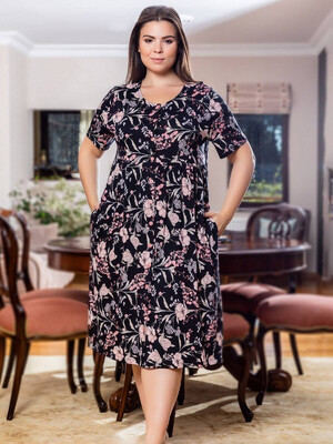 Купить Халат большого размера с коротким рукавом COCOON J4-4082 в Украина в Lingerie.ua - Одяг для дому та відпочинку, Фото 1