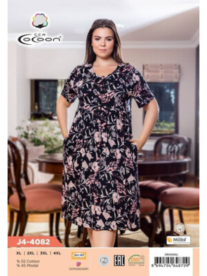 Купить Халат большого размера с коротким рукавом COCOON J4-4082 в Украина в Lingerie.ua - Одяг для дому та відпочинку, Фото 2