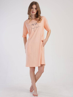 Купить Хлопковая туника с коротким рукавом VIENETTA 3100740000 в Украина в Lingerie.ua - Одяг для дому та відпочинку, Фото 2