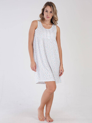 Хлопковая ночная сорочка без рукавов VIENETTA 1613960651