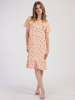 Купить Хлопковый халат на молнии с коротким рукавом VIENETTA 3100761929 в Украина в Lingerie.ua - Одяг для дому та відпочинку, Фото 6