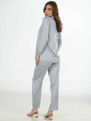 Купить Шелковая пижама с рубашкой на пуговицах VIENETTA 1611965290 в Украина в Lingerie.ua - Одяг для дому та відпочинку, Фото 6