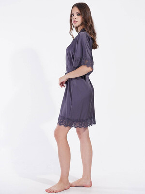 Купить Шелковый халат с кружевом VIENETTA 1612065318  в Украина в Lingerie.ua - Одяг для дому та відпочинку, Фото 11