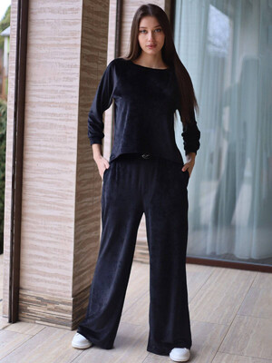 Купить Велюровый костюм с широкими брюками LINGERIE 170706 в Украина в Lingerie.ua - Одяг для дому та відпочинку, Фото 2