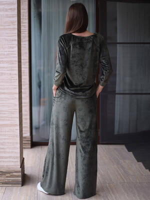 Купить Велюровый костюм с широкими брюками LINGERIE 170706 в Украина в Lingerie.ua - Одяг для дому та відпочинку, Фото 3