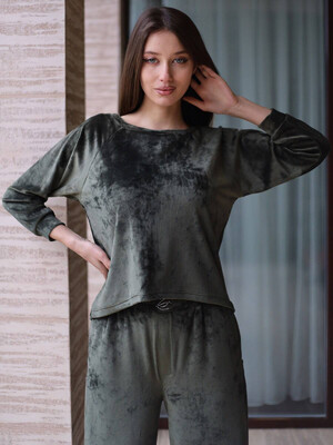 Купить Велюровый костюм с широкими брюками LINGERIE 170706 в Украина в Lingerie.ua - Одяг для дому та відпочинку, Фото 4