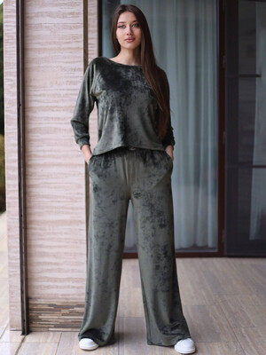 Купить Велюровый костюм с широкими брюками LINGERIE 170706 в Украина в Lingerie.ua - Одяг для дому та відпочинку, Фото 8