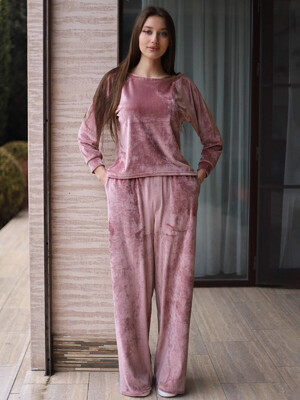 Купить Велюровый костюм с широкими брюками LINGERIE 170706 в Украина в Lingerie.ua - Одяг для дому та відпочинку, Фото 10