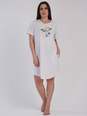 Купить Бавовняна туніка великого розміру з коротким рукавом VIENETTA 3120660000 в Украина в Lingerie.ua - Одяг для дому та відпочинку, Фото 5