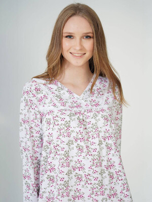 Купить Хлопковая ночная сорочка с длинным рукавом VIENETTA 2015623025 в Украина в Lingerie.ua - Одяг для дому та відпочинку, Фото 10