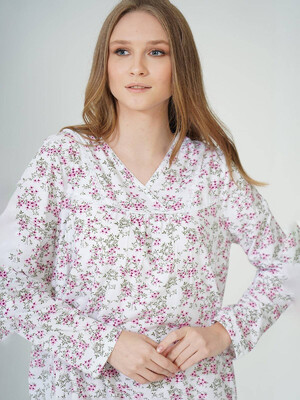 Купить Хлопковая ночная сорочка с длинным рукавом VIENETTA 2015623025 в Украина в Lingerie.ua - Одяг для дому та відпочинку, Фото 6